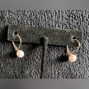 14k (585) gold pearl drop earrings